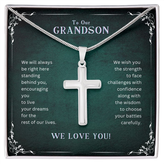 Grandson | Always | Artisan Cross Necklace